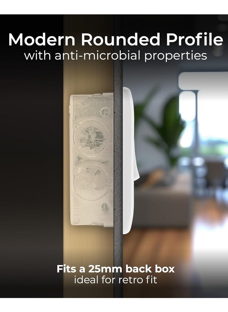 3-Gang White Moulded Wall Light Switch – 10A | Modern & Sleek Design - Image 3