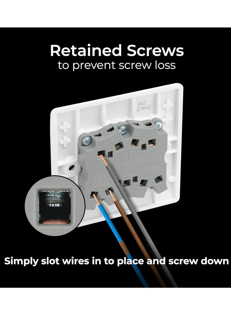 3-Gang White Moulded Wall Light Switch – 10A | Modern & Sleek Design - Image 5