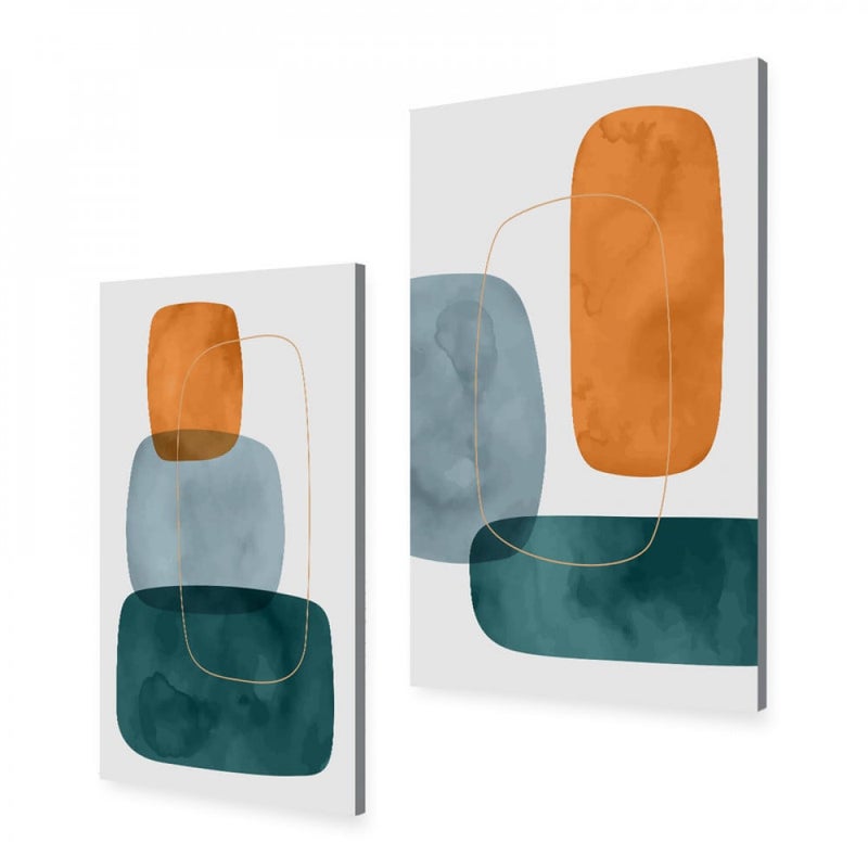 ماركتنا لوحة قماشية ثنائية بتصميم مودرن بمقاس اجمالي 80×60 سم - Image 2