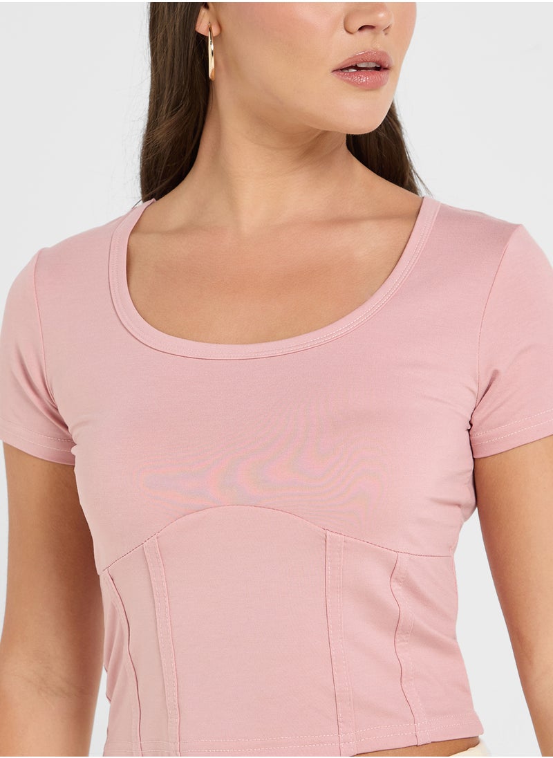 Ginger Basics - Fitted T-Shirt With Corset Bodice - Image 1