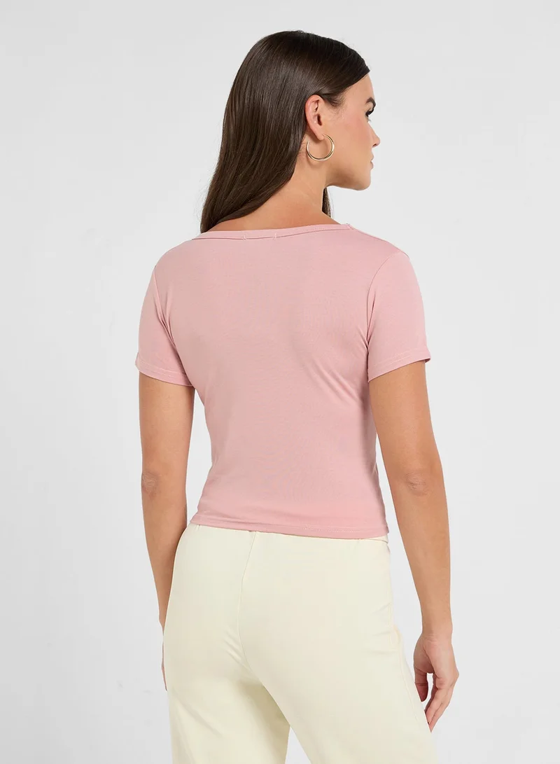 Ginger Basics Fitted T-Shirt With Corset Bodice
