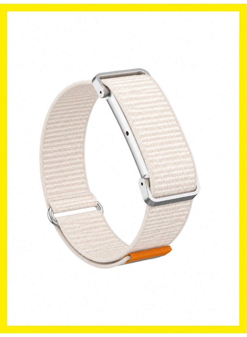 1 طابق سرداب حزام نايلون بديل قابل للتنفس متوافق مع Google Fitbit Air، مع إطار حماية معدني وتصميم سريع الفك، بيج - Image 4