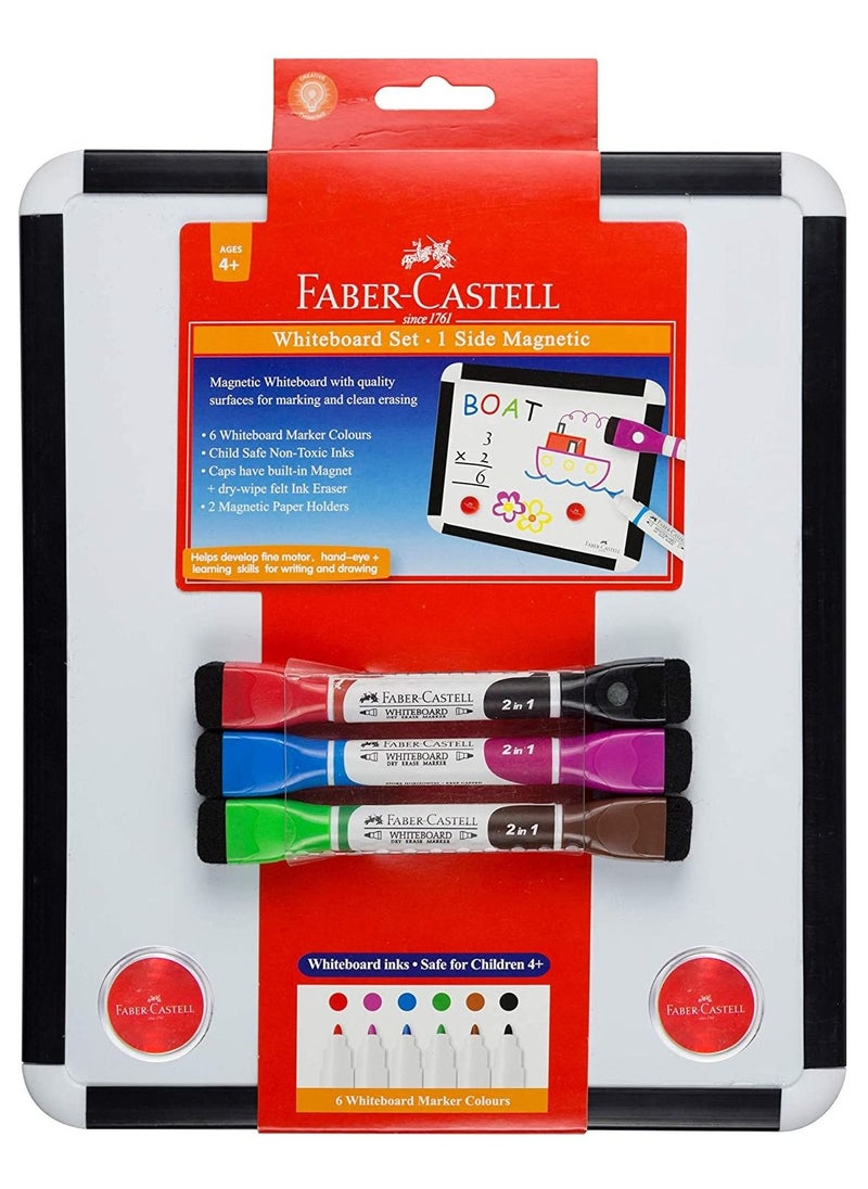 FABER-CASTELL طقم سبورة بيضاء مكون من 6 قطع مع ملحقاتها  - Image 1