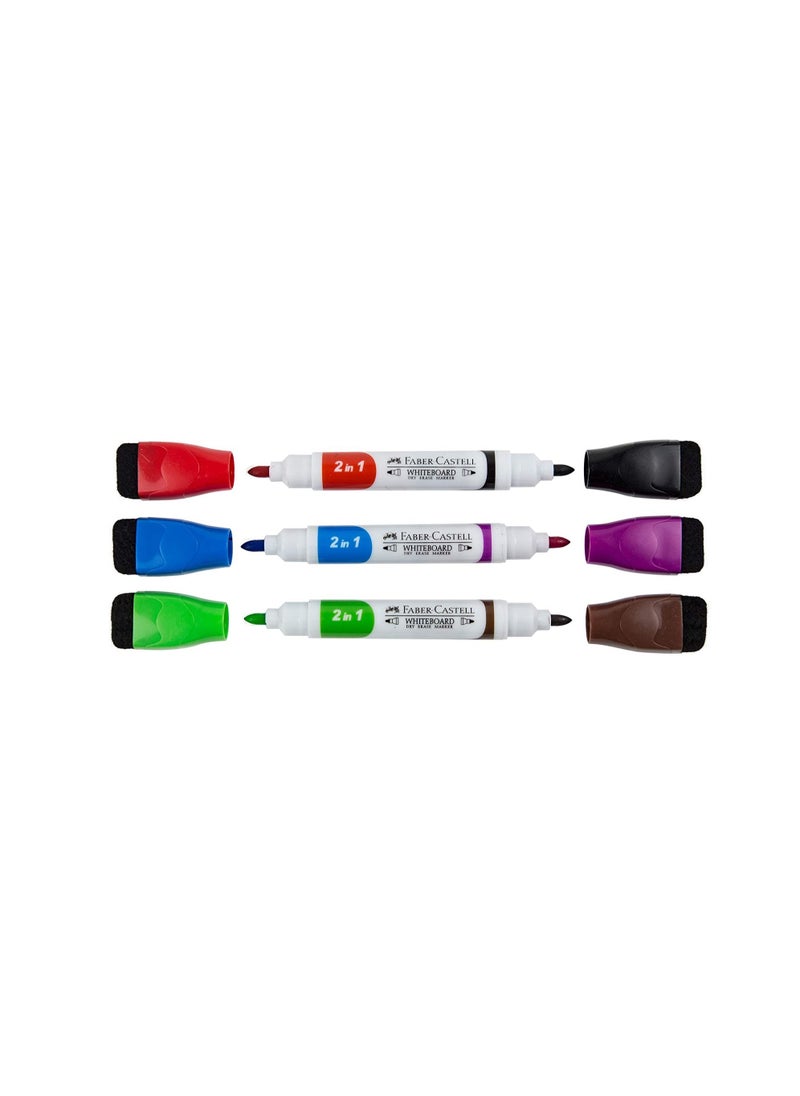 FABER-CASTELL طقم سبورة بيضاء مكون من 6 قطع مع ملحقاتها  - Image 3