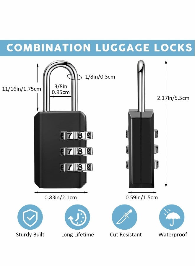 Locks Travel, Combination Lock, Bag Lock, 6 Pack, 3 Digit Combination Padlock for Traveling Toolbox School Gym Door Locker Suitcases Employee Hasp Storage  - Image 1