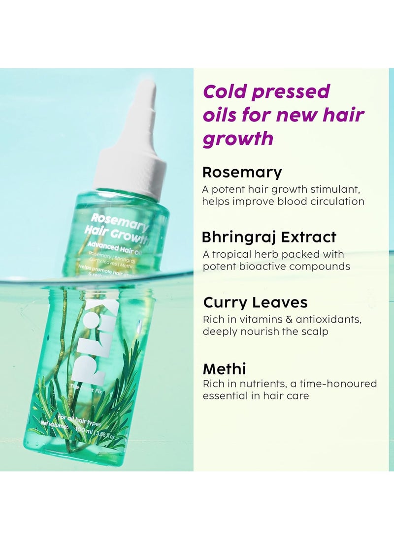 PLIX THE PLANT FIX Rosemary Hair Growth Advanced Hair Oil | With Rosemary & Bhringraj Extract l Reduces Hair Fall & Strengthens Hair | All Hair Types l Dermatologically tested | 100ml  - Image 2