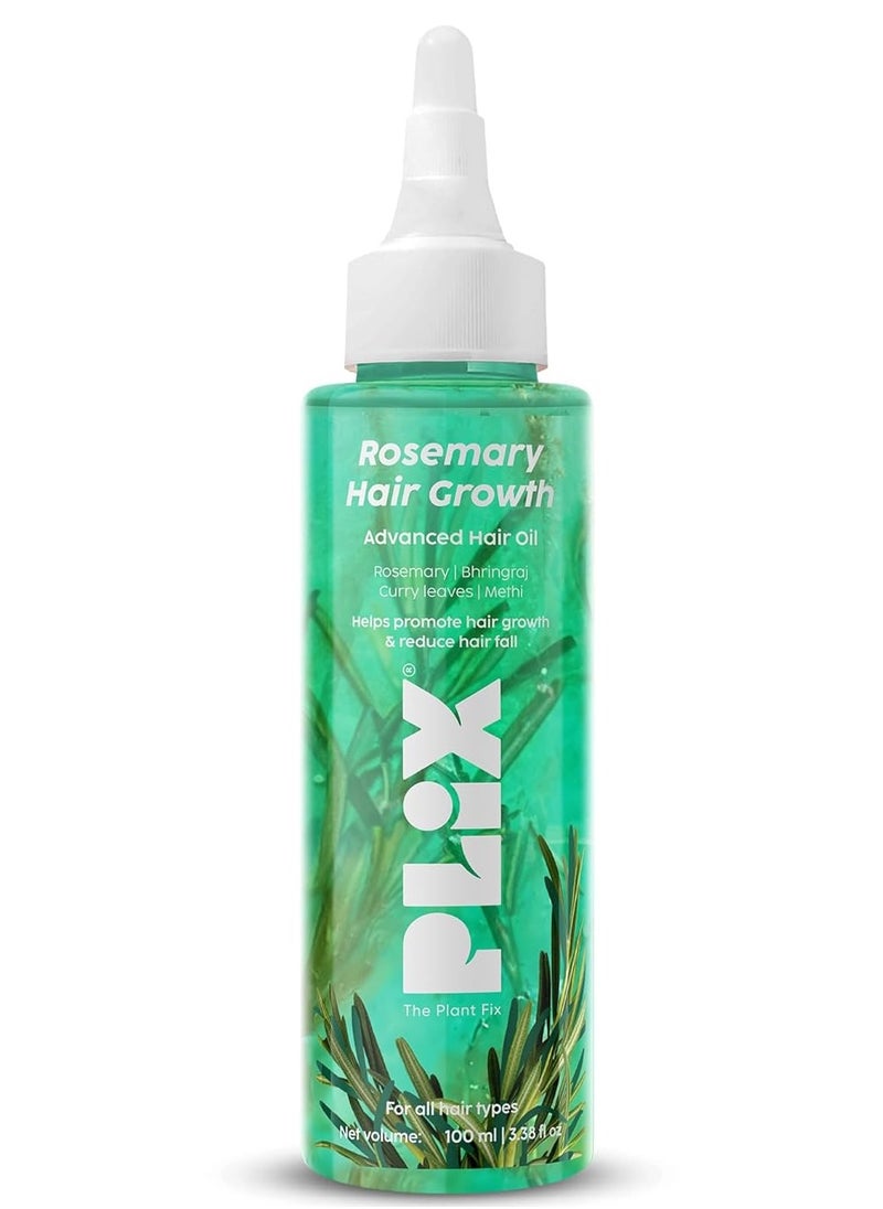 PLIX THE PLANT FIX Rosemary Hair Growth Advanced Hair Oil | With Rosemary & Bhringraj Extract l Reduces Hair Fall & Strengthens Hair | All Hair Types l Dermatologically tested | 100ml  - Image 1