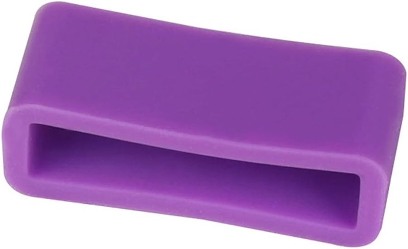 Purple 14mm Silicone Watch Band Holder Loop Ring 20PCS Strap Buckle Lock Clasp - Image 2