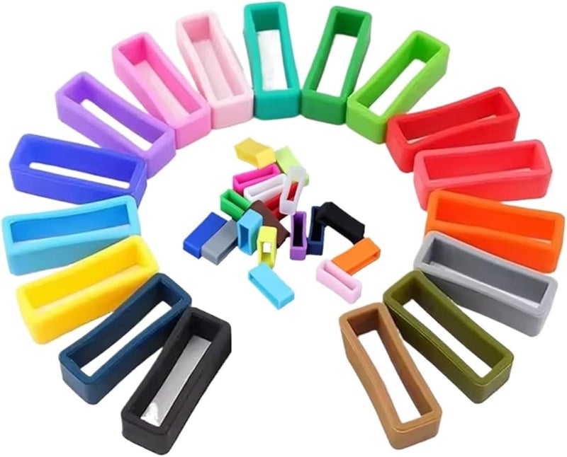 Purple 14mm Silicone Watch Band Holder Loop Ring 20PCS Strap Buckle Lock Clasp - Image 3