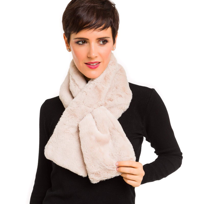 MELIFLUOS DESIGNED IN SPAIN Fur Collar Scarf for Women Faux Fur Scarves Neck Shrug for Fall Winter Coat Dress (FC03-15) - Image 2