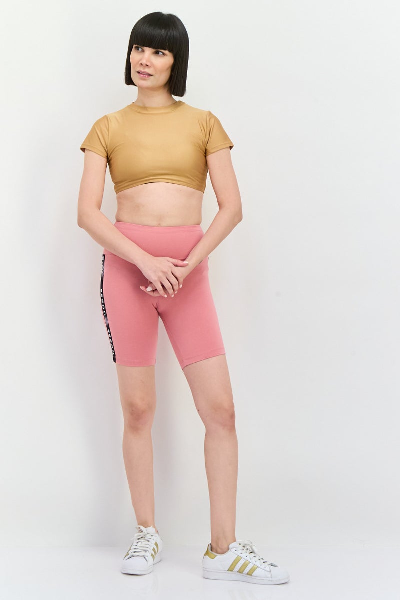 GUESS Women Brand Logo Biker Shorts, Dusty Pink - Image 4