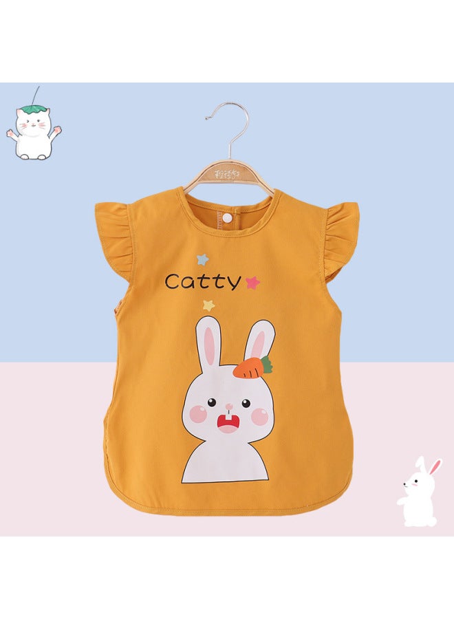 Summer Thin Sleeveless Bib For Baby Girl Eating Smock Kidsren's A Waterproof And Anti-dirty Baby Reverse Dressing Smock