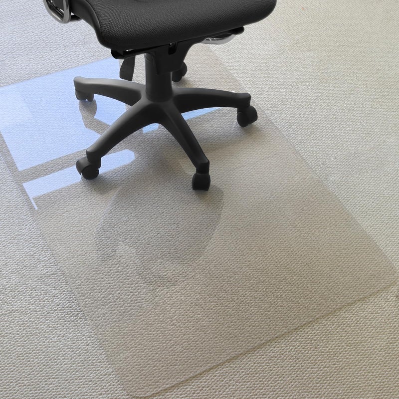 Kuyal 1/5" Thick Office Chair Mat, 32" x48" Heavy Duty Hard Computer Chair Mat, Under Desk Protector Carpeted Floors Mats, Easy Chair Movement, Can be Used on Carpet or Hard Floor, Ship Flat - Image 1