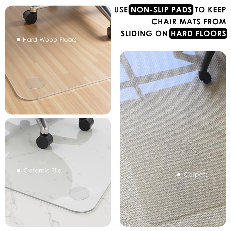 Kuyal 1/5" Thick Office Chair Mat, 32" x48" Heavy Duty Hard Computer Chair Mat, Under Desk Protector Carpeted Floors Mats, Easy Chair Movement, Can be Used on Carpet or Hard Floor, Ship Flat - Image 5