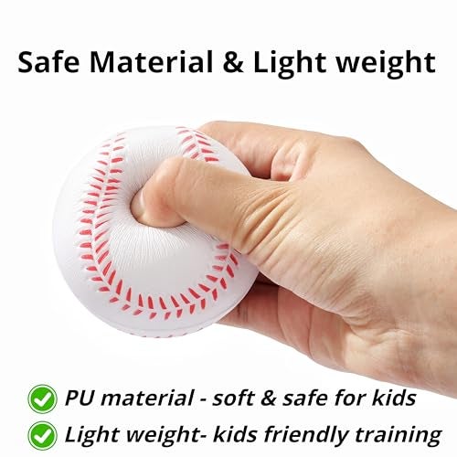INTOWIND 12 Pack Foam Baseballs Softballs Foam Training Ball for Kids Beginners, 9 inch Practice Baseballs Tballs, Safe Throwing, Catching and Batting Practice - Image 3
