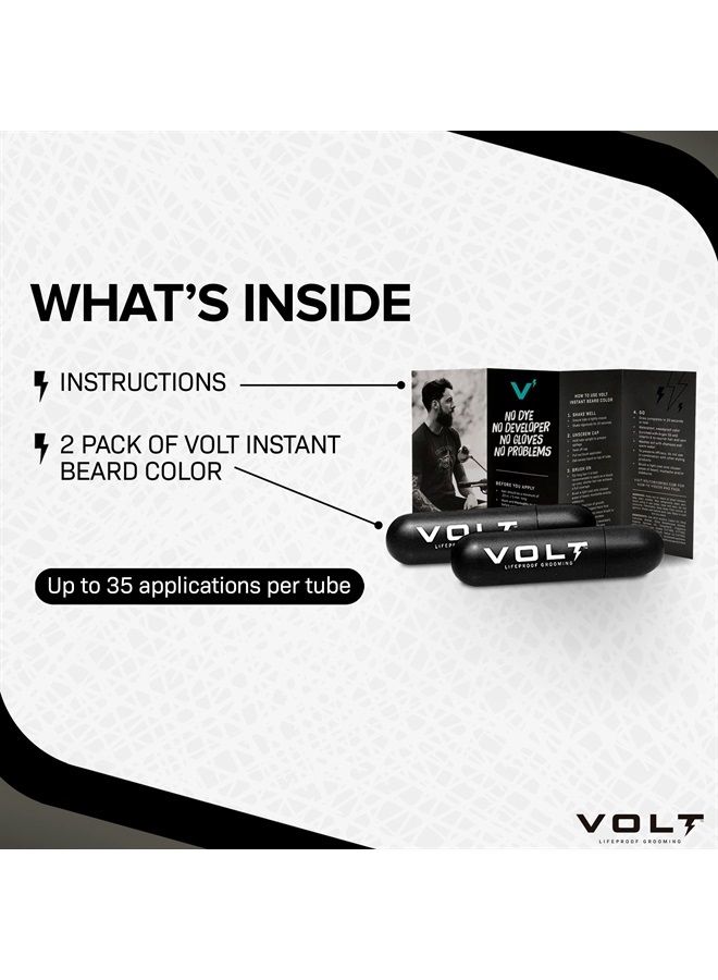 VOLT Grooming Instant Beard Color ECO 2 Pack Refill - Smudge and Water Resistant Quick Drying Brush on Color for Beards, Mustaches, and Eyebrows, Ash (Gray/Brown) - Image 3