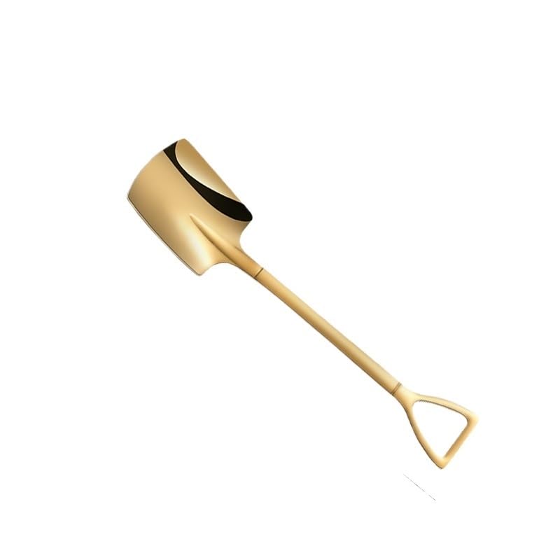 Gold Stainless Steel 4 Piece Square Ice Cream Scoop Set Dessert Cutlery - Image 2