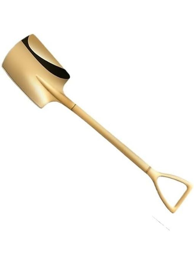 Gold Stainless Steel 4 Piece Square Ice Cream Scoop Set Dessert Cutlery - Image 1