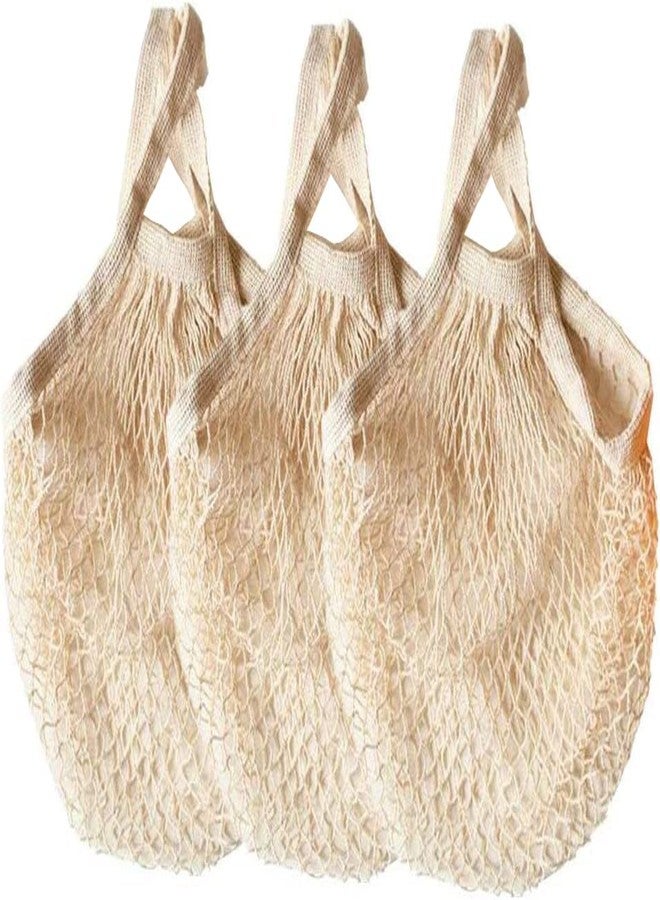 GINFH Cotton Mesh String Bags Reusable Shopping Bags Cotton Mesh Grocery Bags for Produce Fruit Vegetables String Net Shopping Totes Portable Washable Organizer - Image 3