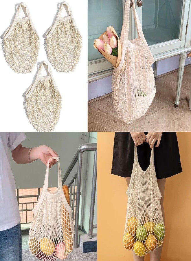 GINFH Cotton Mesh String Bags Reusable Shopping Bags Cotton Mesh Grocery Bags for Produce Fruit Vegetables String Net Shopping Totes Portable Washable Organizer - Image 4