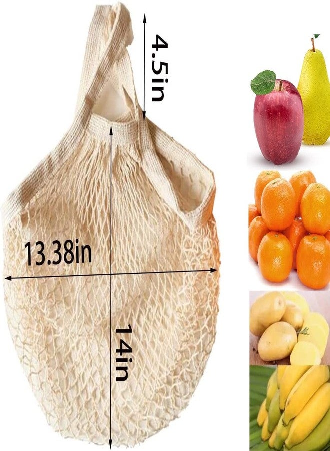 GINFH Cotton Mesh String Bags Reusable Shopping Bags Cotton Mesh Grocery Bags for Produce Fruit Vegetables String Net Shopping Totes Portable Washable Organizer - Image 2