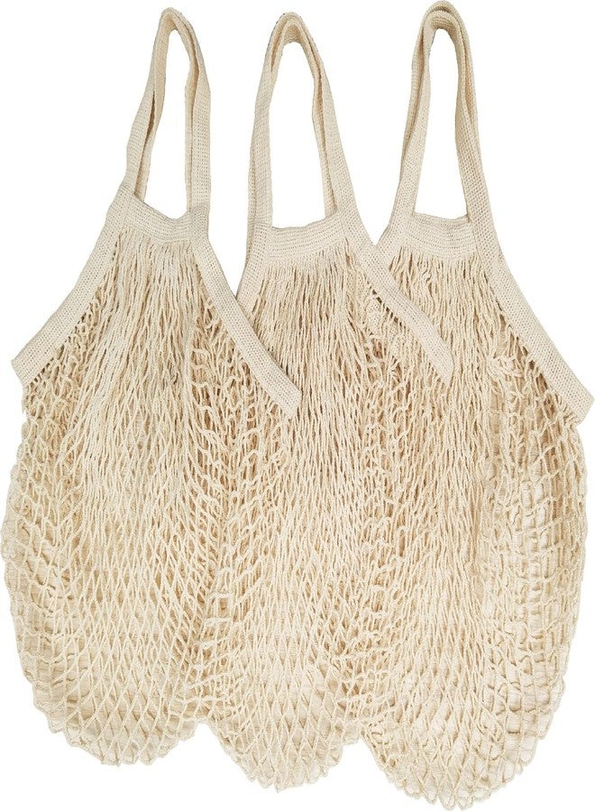 GINFH Cotton Mesh String Bags Reusable Shopping Bags Cotton Mesh Grocery Bags for Produce Fruit Vegetables String Net Shopping Totes Portable Washable Organizer - Image 1