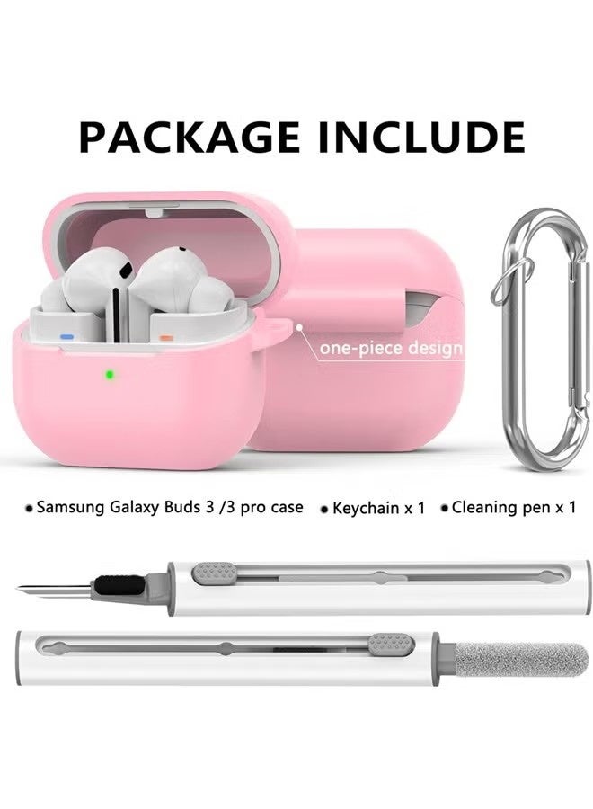 Samsung Galaxy Buds 3 / Buds 3 Pro Protective Case Cover with Cleaner Kit – Soft Silicone with Carabiner - Image 2