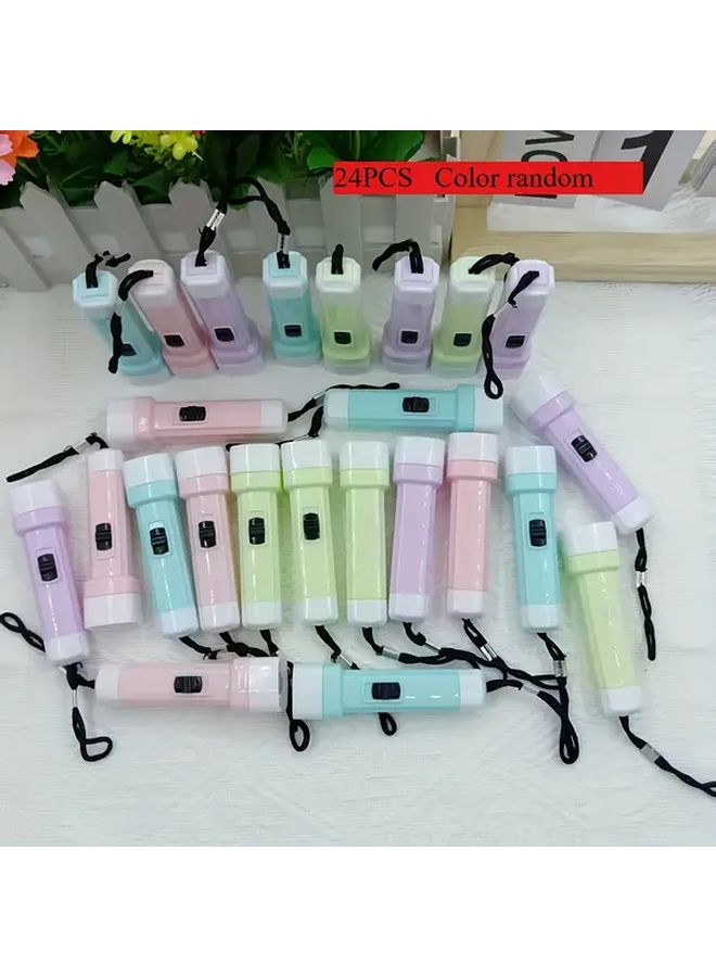 24 Pcs Mini Macaron Colorful Portable Flashlight Gift Box For Home Outdoor Camping - Image 1