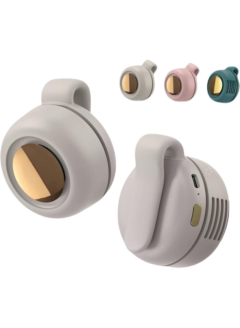 Portable Bladeless Mini Clip-On Fan, USB Rechargeable, 3-Speed, Personal Cooling, Beige - Image 5