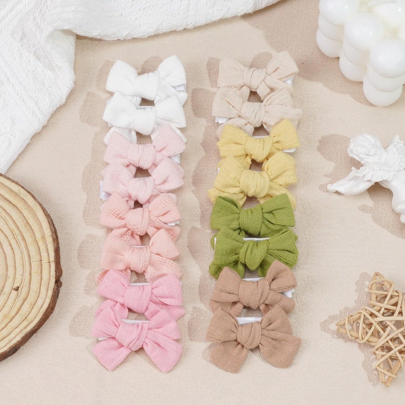 JOYOYO Baby Bows Clips in 20 Colors,Cotton Linen Fabric Hair Bows Alligator Hair Clips Barrettes and Hair Accessories for Baby Girls,Toddlers,Kids - Image 5