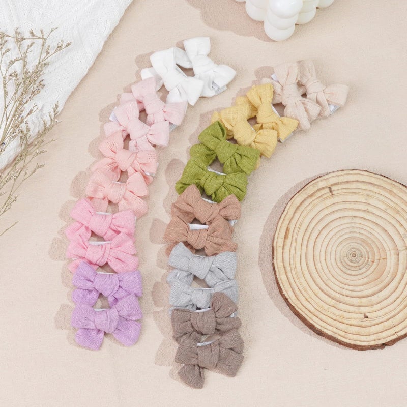JOYOYO Baby Bows Clips in 20 Colors,Cotton Linen Fabric Hair Bows Alligator Hair Clips Barrettes and Hair Accessories for Baby Girls,Toddlers,Kids - Image 4