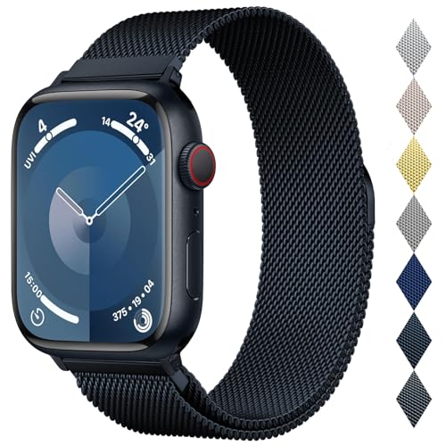 MARGE PLUS Stainless Steel Milanese Loop Compatible with Apple Watch Bands 46mm 42mm 44mm 45mm 49mm 38mm 40mm 41mm men and women, Magnetic Clasp Replacement for iWatch Ultra Series 11 10 9 8 7 SE 6 5 4 3 2 1 - Image 1