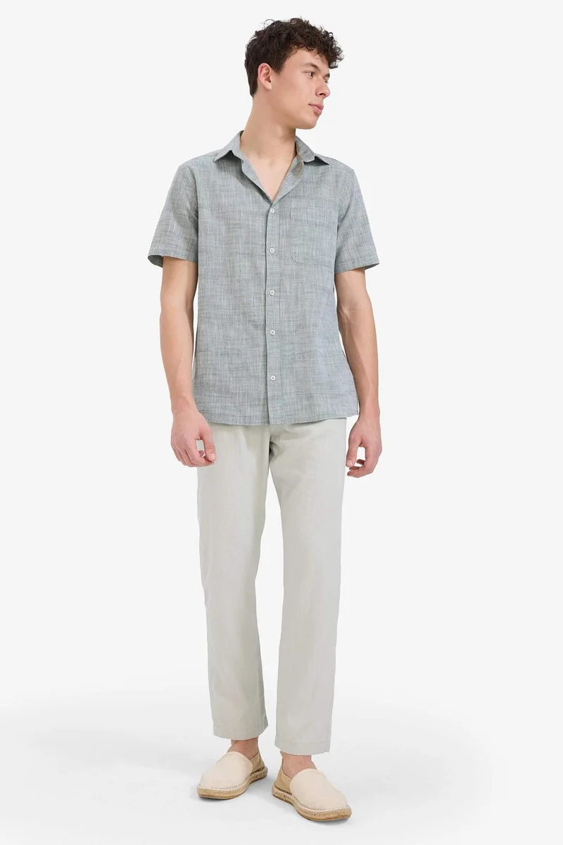 ديفاكتو Relax Fit Skinny Leg Linen Blend Summer Trousers