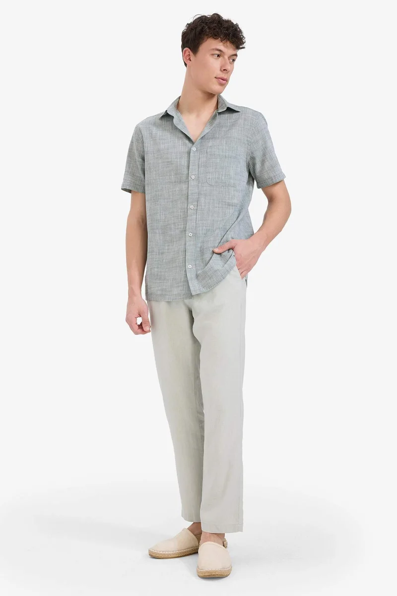 Defacto  Relax Fit Skinny Leg Linen Blend Summer Trousers for Men | Best Price UAE