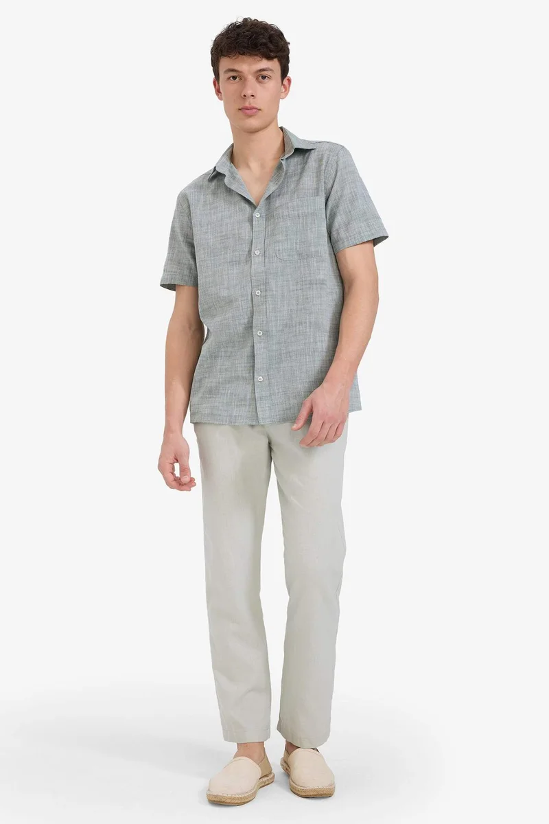 Defacto  Relax Fit Skinny Leg Linen Blend Summer Trousers for Men | Best Price UAE