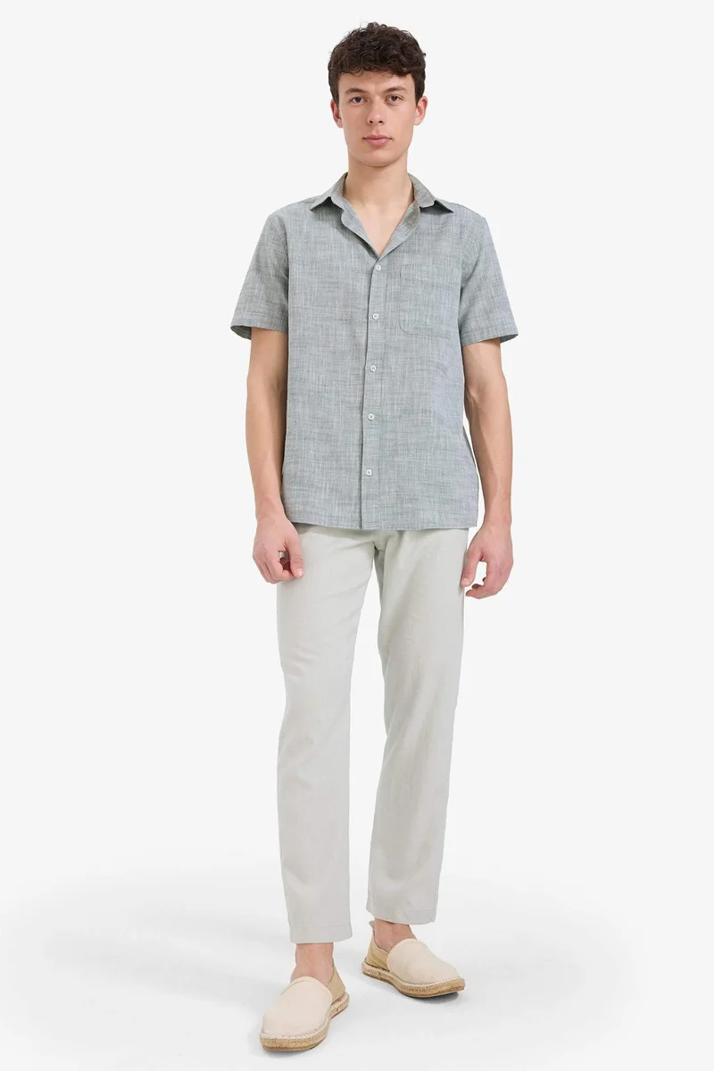 ديفاكتو Relax Fit Skinny Leg Linen Blend Summer Trousers
