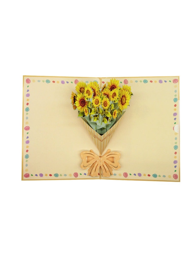 Generic Teachers' Day cards customized to send teachers advanced sense 3d three-dimensional flower bouquet creative small card Birthday gratitude card 