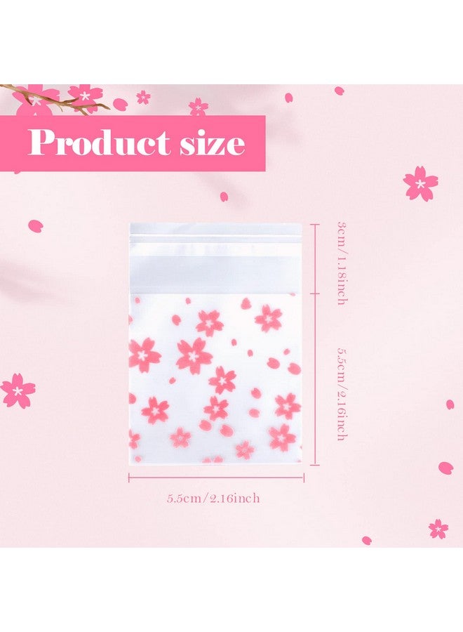 NUOMI Resealable Cellophane Bags Self-Adhesive Frosting Cherry Blossoms Bags 100Pieces Good For Bakery Candy, Cookie, Soap, Candle Gift Wraping Storage 2.8"X2.8" - Image 3