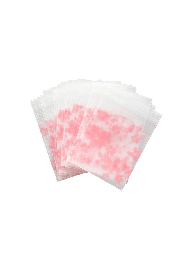 NUOMI Resealable Cellophane Bags Self-Adhesive Frosting Cherry Blossoms Bags 100Pieces Good For Bakery Candy, Cookie, Soap, Candle Gift Wraping Storage 2.8"X2.8" - Image 1