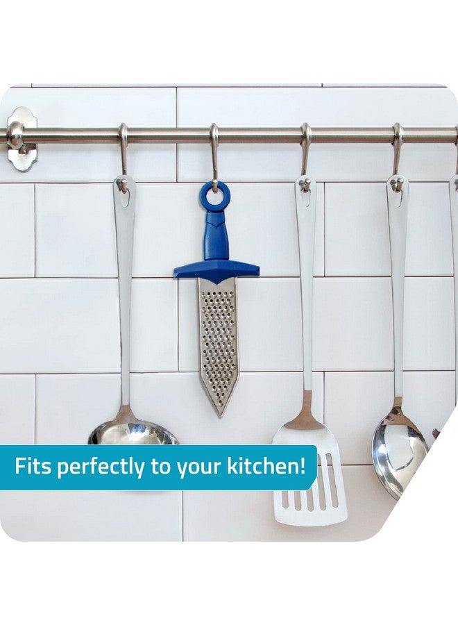 PELEG DESIGN - Gratiator Small Cheese Grater Stainless Steel Sword-Shaped Grating Utensil Lemon Zester Tool With Royal Blue Plastic Handle | Mini Cheese Grater For Parmesan Cheese Ginger Vegetables - Image 3