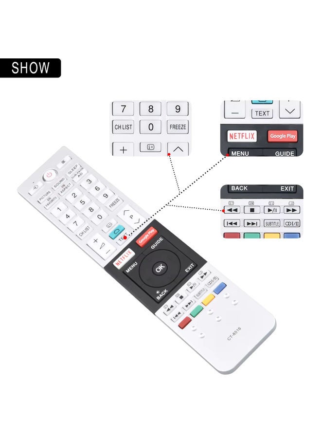 OMETTER جهاز تحكم عن بعد ثلاثي الأبعاد أصلي لطراز توشيبا CT-8516 49U7750VE 55u7750 65u7750vn 75u7750 49u7750 43u7750ve - Image 5