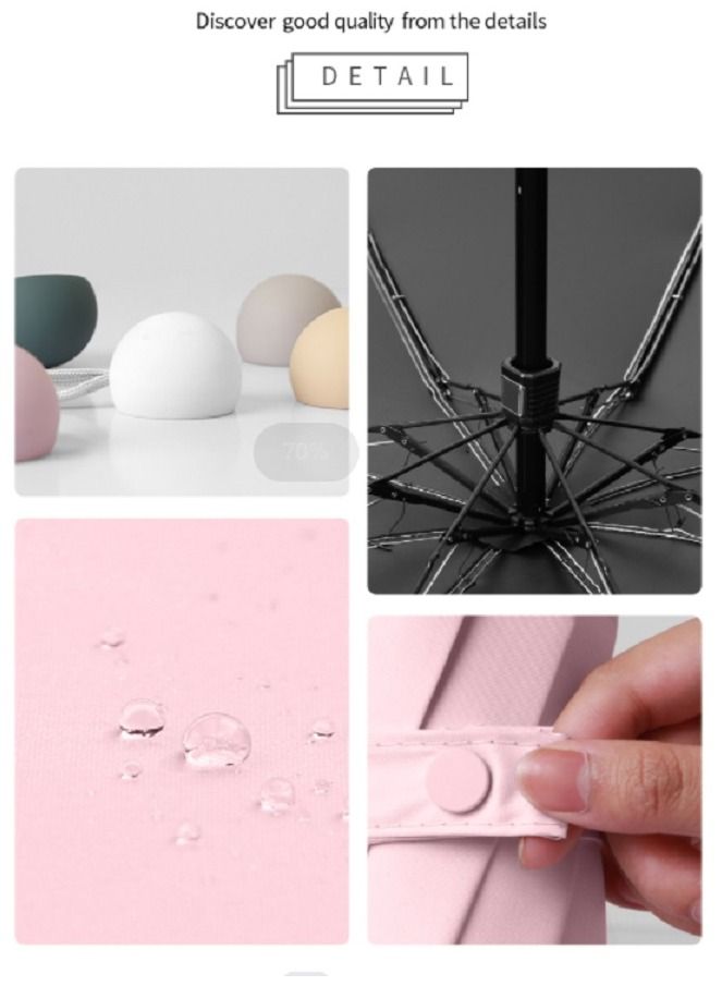 Mini Travel Sun Umbrella,Small Compact UV Umbrella for Sun and Rain,Lightweight  Portable,Windproof Parasol Umbrella with UV Protection for Women Men Kids ,Small Folding Capsule Umbrella(Pink) - Image 4