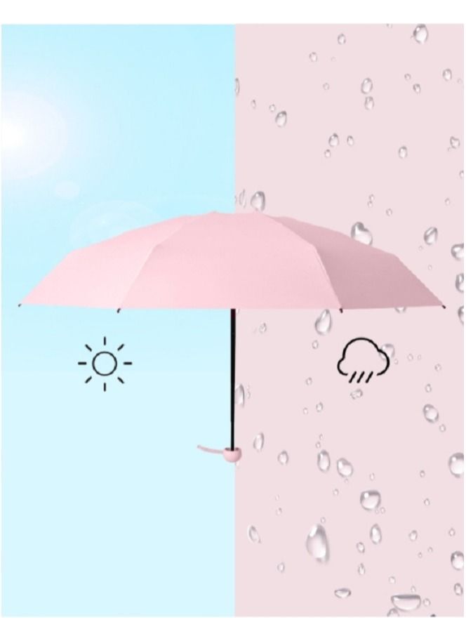 Mini Travel Sun Umbrella,Small Compact UV Umbrella for Sun and Rain,Lightweight  Portable,Windproof Parasol Umbrella with UV Protection for Women Men Kids ,Small Folding Capsule Umbrella(Pink) - Image 5