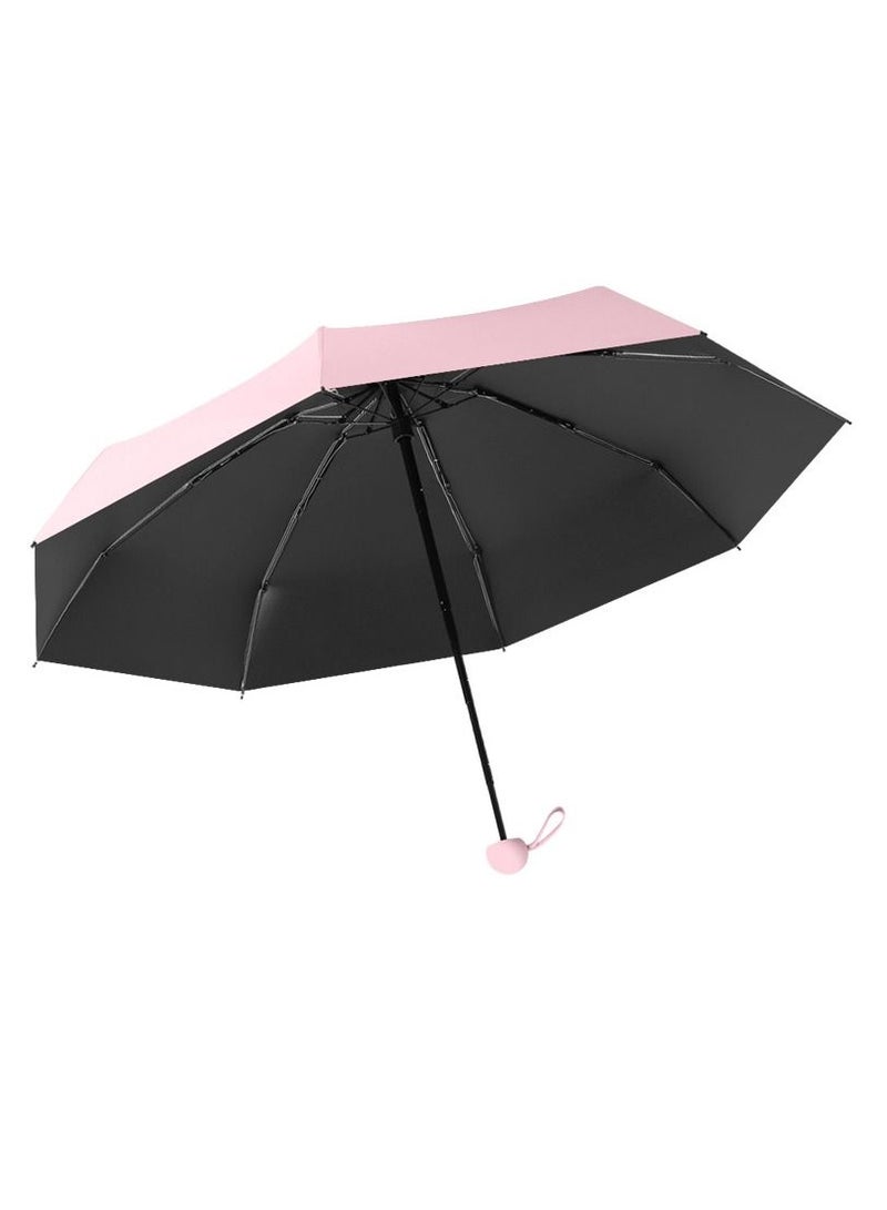 Mini Travel Sun Umbrella,Small Compact UV Umbrella for Sun and Rain,Lightweight  Portable,Windproof Parasol Umbrella with UV Protection for Women Men Kids ,Small Folding Capsule Umbrella(Pink) - Image 2
