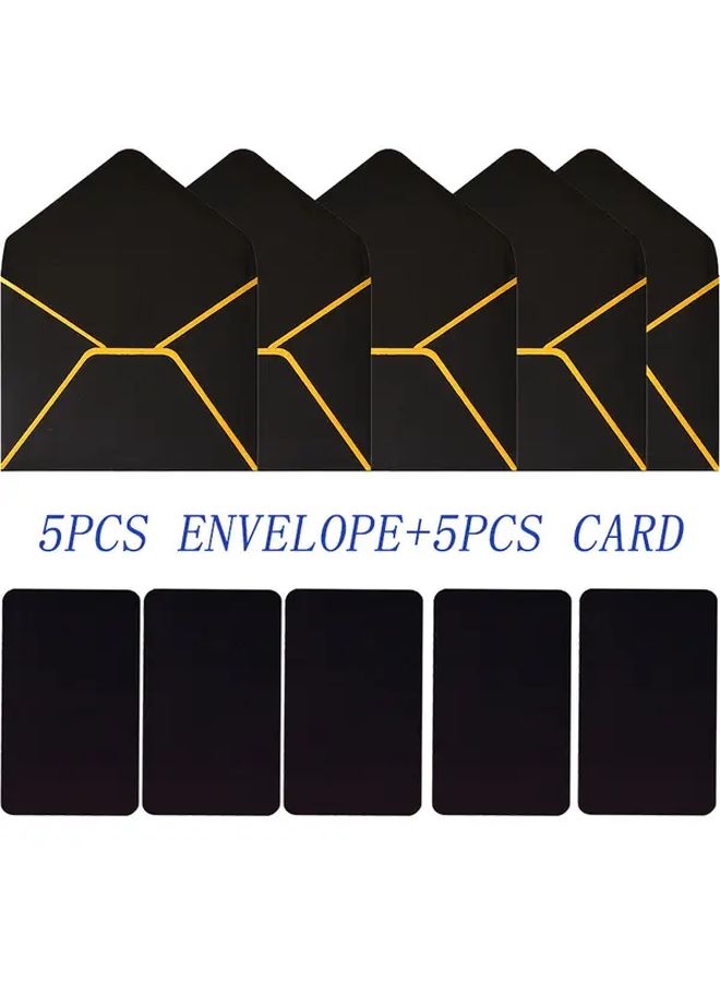Black Set Of 5 Thank You Cards With 5 Envelopes For Wedding Valentine Party - Image 1