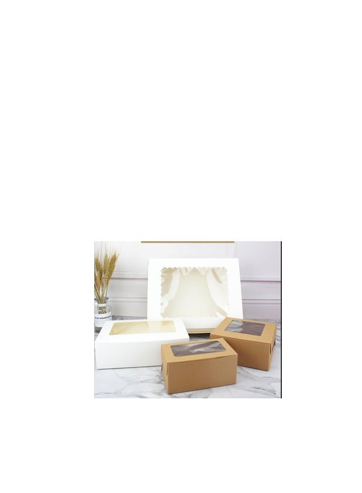 Brown 12-Piece 4-Cavities Kraft Paper Cupcake Box With Transparent Mini Window  - Image 3
