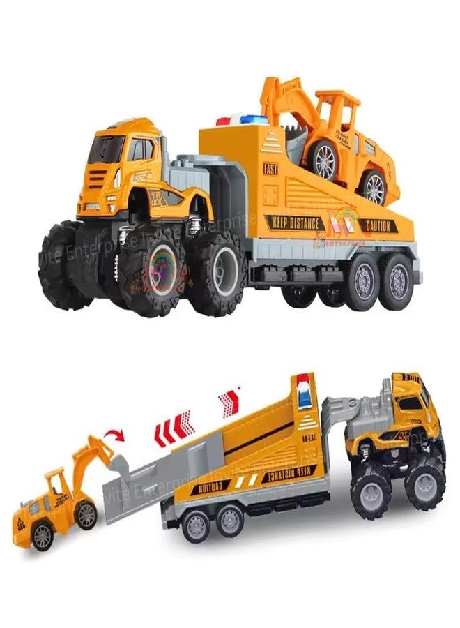 Funspark 1:43 4WD Diecast Alloy Engineering Excavator Truck Toys with Friction Powered Miniature Car Vehicle Toy for Kids, Boys and Girls - Image 1