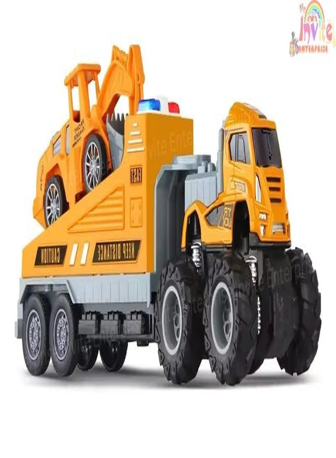 Funspark 1:43 4WD Diecast Alloy Engineering Excavator Truck Toys with Friction Powered Miniature Car Vehicle Toy for Kids, Boys and Girls - Image 4