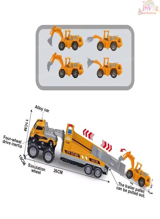 Funspark 1:43 4WD Diecast Alloy Engineering Excavator Truck Toys with Friction Powered Miniature Car Vehicle Toy for Kids, Boys and Girls - Image 2