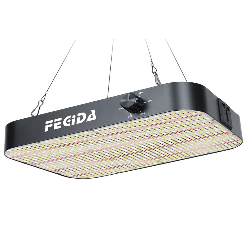 FECiDA 1200W Equivalent LED Grow Light, 130W True Power Full Spectrum Plant Light, 0â€“100% Dimmable, Daisy Chain, Quiet Cooling Fan for Indoor Plants Seedling Veg Bloom - Image 1